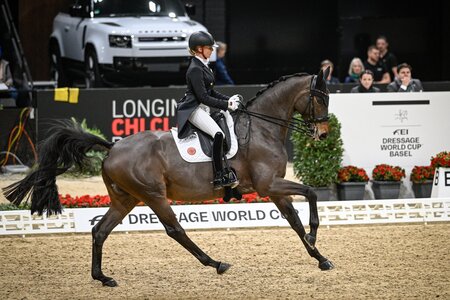 Jessica von Bredow-Werndl möchte auch 2024 die Weltcup-Prüfung gewinnen. Foto: CHI Classics Basel