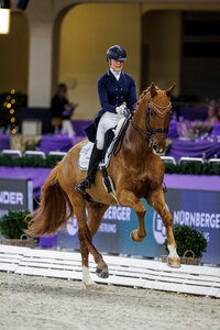 Carina Harnisch und DSP Sheldon Cooper sicherten sich in der Einlaufprüfung zum Finale des NÜRNBERGER Burgpokals Platz acht. | Foto: Lafrentz Carina Harnisch und DSP Sheldon Cooper sicherten sich in der Einlaufprüfung zum Finale des NÜRNBERGER Burgpokals Platz acht. | Foto: Lafrentz