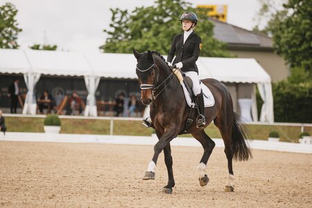 Emelie Hertwig und ihr Diamonds Rubioso trabten zum Sieg in der zweiten Qualifikation des Nürnberger Burg-Pokals in Mannheim. | © Yadel Möhler