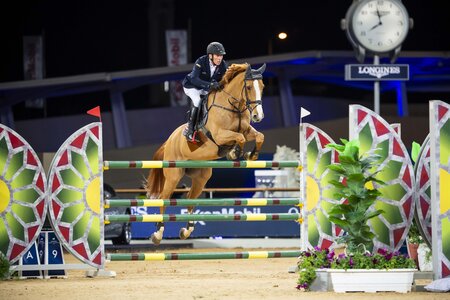 Hans-Dieter Dreher und sein Vestmalle des Cotis konnten im CSI5*-Springen über 1,50 Meter gestern Abend zum Sieg reiten.  | © Lukasz Kowalski