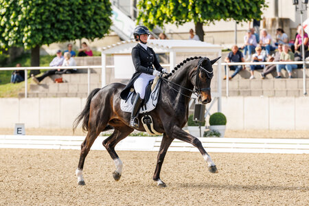 Jessica Süss und Dynoro trabten zum Sieg und sicherten sich das Ticket für das Finale des diesjährigen Nürnberger Burgpokals. | © Lafrentz