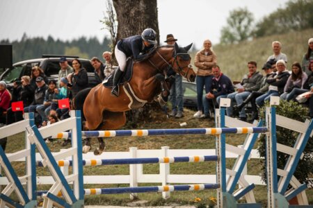 Elli Meyer und die sprunggewaltige Lea in Shine siegen im Großen Preis. | © Janina Sanwald