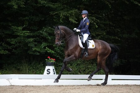 Marie Bernhard galoppierte mit For Rock G zum Sieg in der zweiten Wertungsprüfung der Junioren. | © D. Matthaes