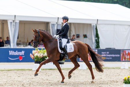 Birkhof's Viva Diamond DSP trabte unter Lisa Wernitznig zum neunten Platz in der Qualifikation der Fünfjährigen und damit direkt ins Finale der Weltmeisterschaft der jungen Dressurpferde. | © Lafrentz