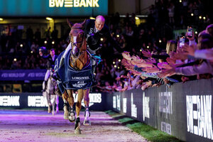 Willem Greve und Pretty Woman van't Paradijs N.O.P. sicherten im Großen Preis von Stuttgart, einer 5* Weltcup Wertung, den Sieg. | © Lafrentz