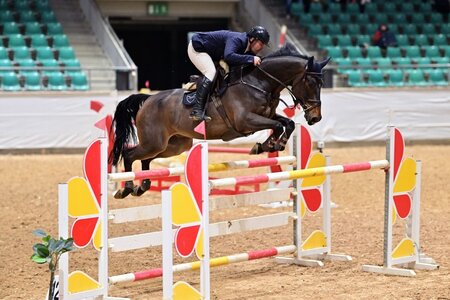 Benjamin Wulscher und Hamlet De B'Neville fliegen am Wochenende in Kreuth zum Sieg. | © Dill (Archiv)