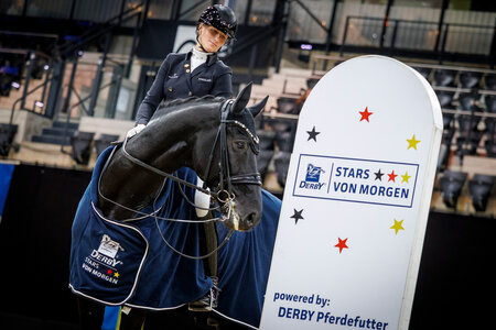 Leonie Richter und Lord Europe entscheiden das DERBY Stars von Morgen Finale 2026 für sich. | © Lafrentz