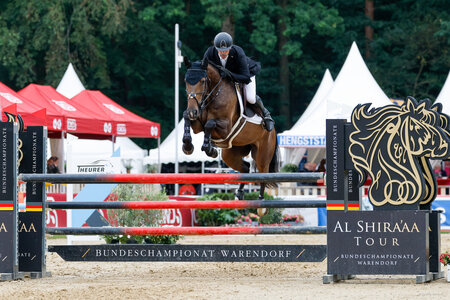 FBW Kassandro und Tobias Sawatzki platzierten sich im Finale der fünfjährigen Springpferde. | © Christian Beeck